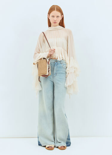 Chloé 스몰 우디 바스켓 백 화이트 chl0258036
