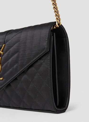 Saint Laurent 链条绗缝徽标钱包 黑色 sla0252063