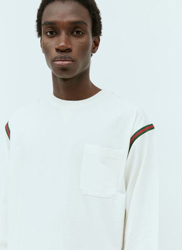 Gucci Web Long Sleeve T-Shirt White guc0155053