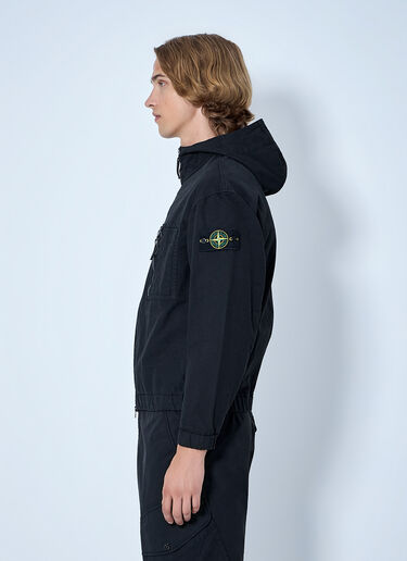 LN-CC® - Stone Island: Hooded Utility Jacket - Black Stone Island Hooded Utility Jacket Black sto0165002