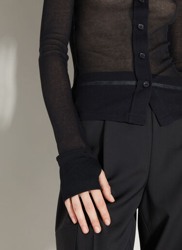 Helmut Lang Sheer Rib Shirt Black hlm0253001