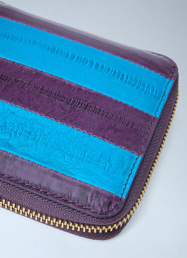 LN-CC® - Dries Van Noten: Striped Leather Wallet - Blue Dries Van Noten Striped Leather Wallet Blue dvn0264043