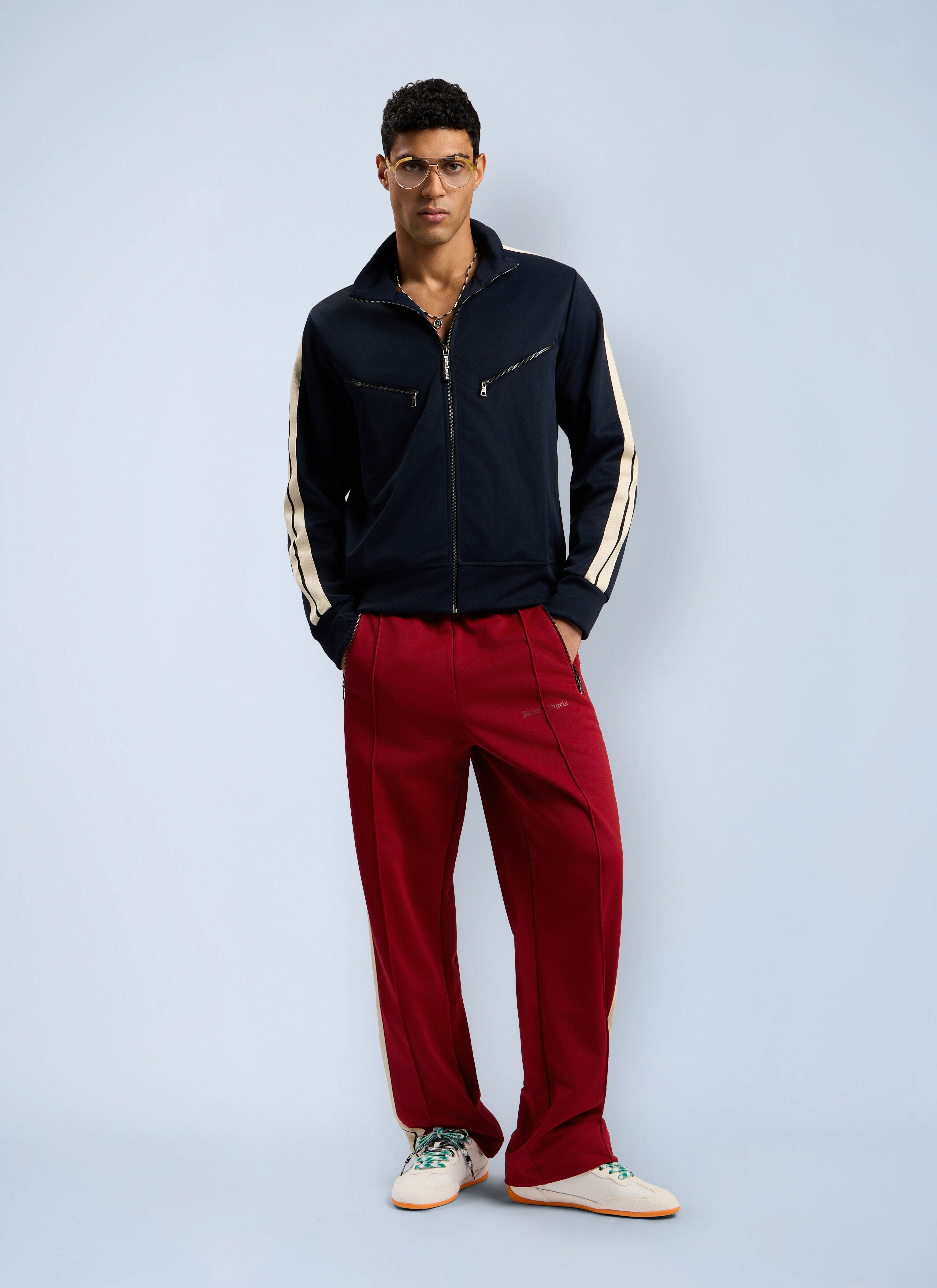 Palm Angels Men's' Classic Logo Zip-Up Track Pants in Red | LN-CC®