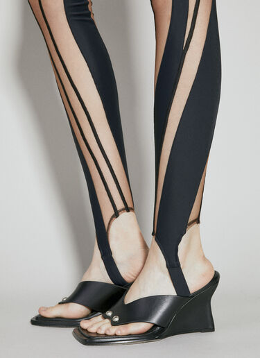 Mugler Sheer Spiral Leggings Black mug0254028