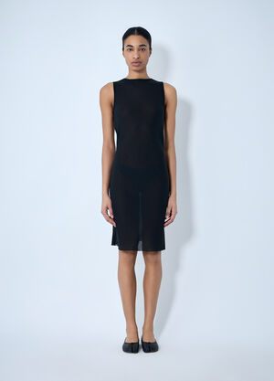 RIER Sleeveless Mesh Midi Dress Black rrr0264001