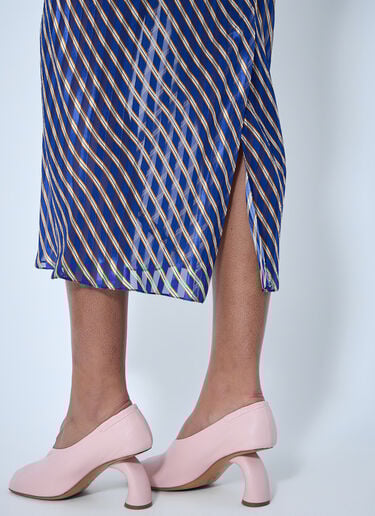 Dries Van Noten Diagonal Stripe Midi Skirt Blue dvn0263004