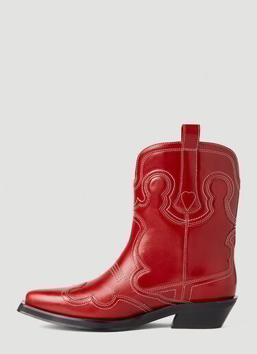 Embroidered Western Boots GANNI Embroidered Western Boots Red gan0252038
