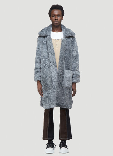 Youths In Balaclava Faux-Fur Coat Grey yib0142006