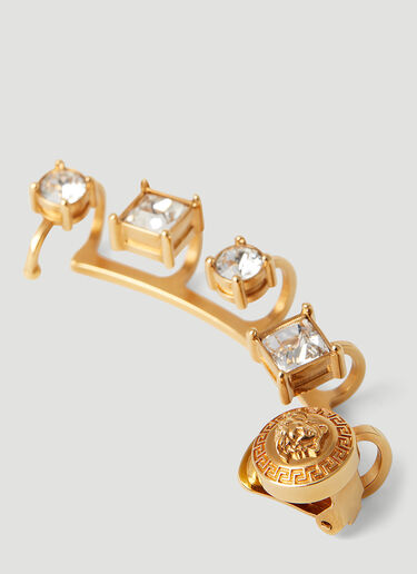 Versace 水晶美杜莎夹扣耳环 金色 ver0255038