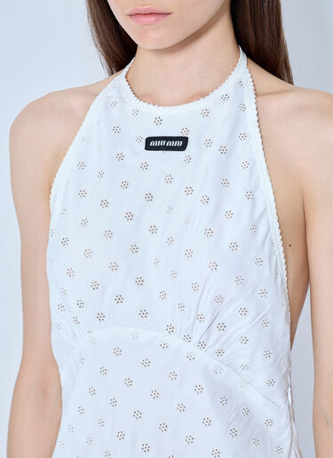 LN-CC® - Miu Miu: Cady Eyelet Lace Mini Dress - White Miu Miu Cady Eyelet Lace Mini Dress White miu0266006