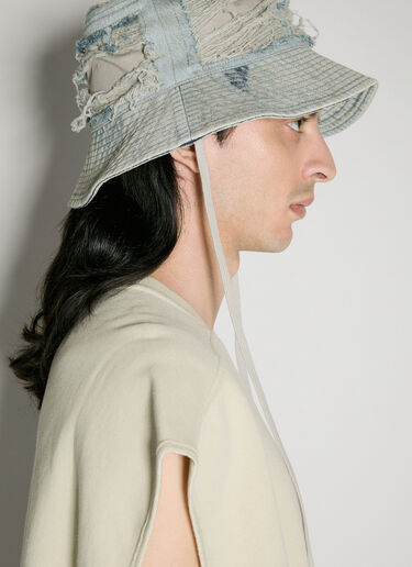 Rick Owens DRKSHDW Gilligan Distressed Bucket Hat Blue drk0156027