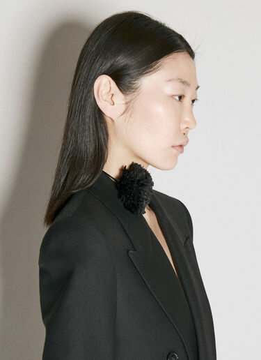 Saint Laurent 실크 새틴 플라워 목걸이 블랙 sla0255078