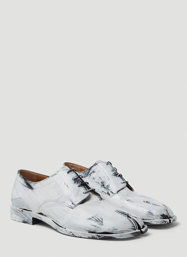 Maison Margiela Tabi Painted Lace Up Shoes White mla0145030