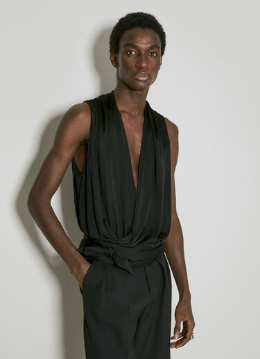 Wraparound Jersey Top Saint Laurent Wraparound Jersey Top Black sla0154006