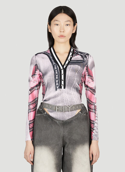Y/Project x Jean Paul Gaultier Trompe L'Oeil Cardigan Bodysuit Grey jpg0252008