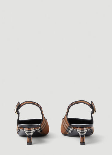 Burberry Check Kitten Heel Shoes Brown bur0252026