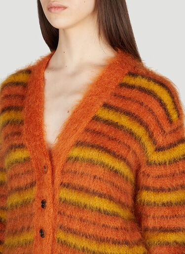 Marni Fuzzy Stripe Cardigan Orange mni0253022