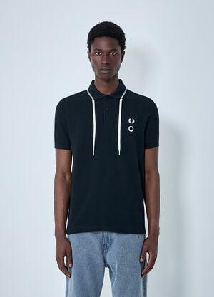 Fred Perry x Craig Green Embroidered Polo Shirt with Drawstring Detail Black fry0164001