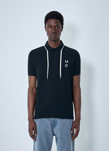 Fred Perry x Craig Green Embroidered Polo Shirt with Drawstring Detail Black fry0164001