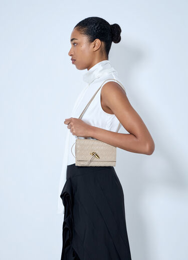 LN-CC® - Bottega Veneta: Andiamo Pouch on Strap - Beige Bottega Veneta Andiamo Pouch on Strap Beige bov0264028