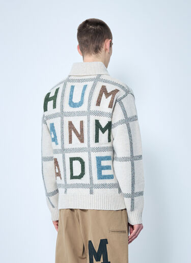 Human Made Animal Half-Zip Sweater Beige hmd0159005