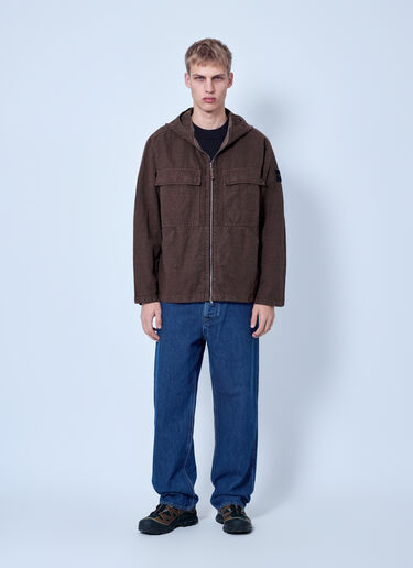 LN-CC® - Stone Island: Hooded Zip Jacket - Brown Stone Island Hooded Zip Jacket Brown sto0165098