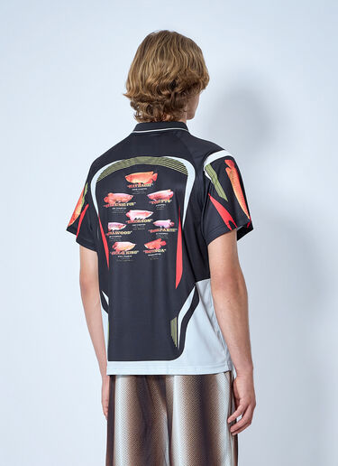 LN-CC® - Metalwood: Arowana Sport Polo Shirt - Black Metalwood Arowana Sport Polo Shirt Black met0164016