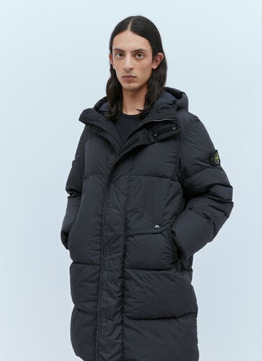 Stone Island Real Down Compass Patch Coat Black sto0154010