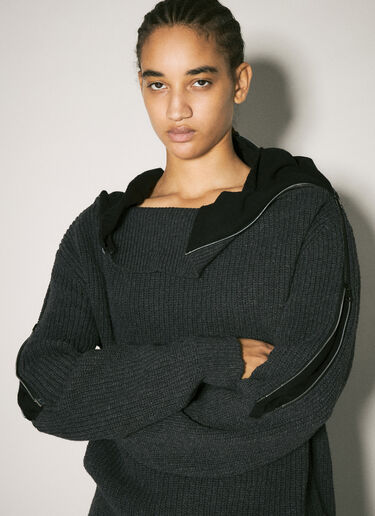 Y/Project Zip-Insert Knit Sweater Grey ypr0358013