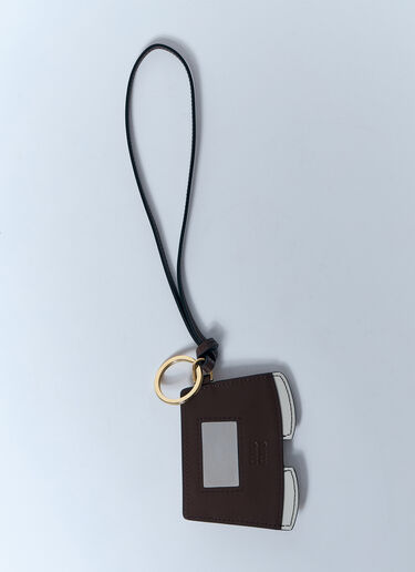 Miu Miu Leather Skirt Keyring Beige miu0259048
