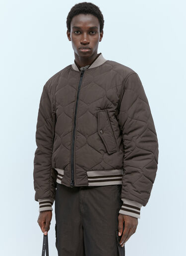 Dries Van Noten Quilted Zip Bomber jacket Brown dvn0154007