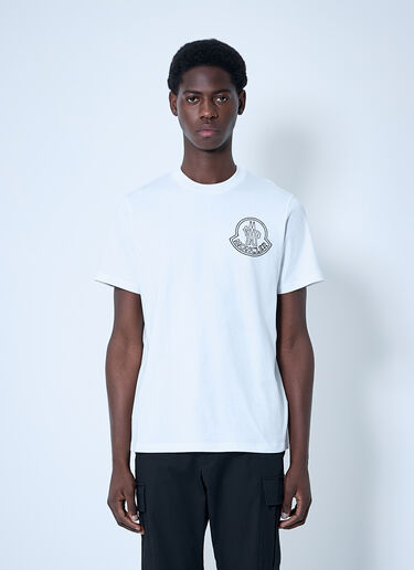 Moncler 徽标图案 T 恤 白色 mon0160021
