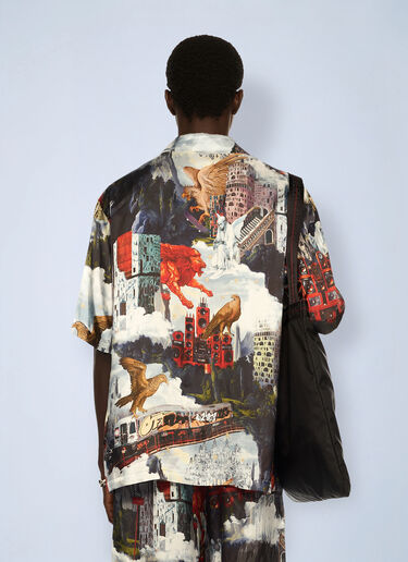 World Paint Viscose Bowling Shirt Off-White World Paint Viscose Bowling Shirt Blue ofw0162072