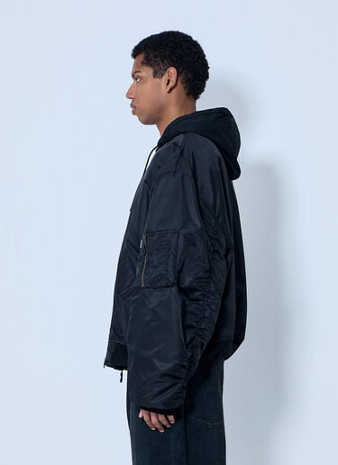 Balenciaga Hooded Bomber Jacket Black bal0164002