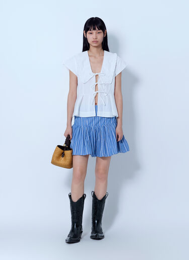 GANNI Compact Poplin Collar Blouse White gan0265039