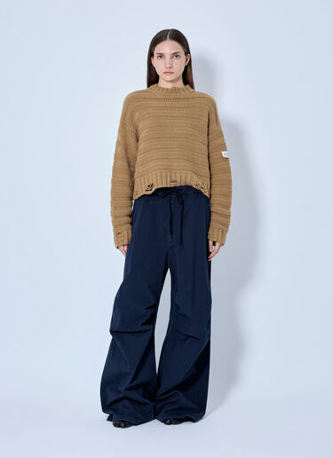 MM6 Maison Margiela Wide-Leg Drawstring Trousers Blue mmm0265009