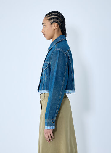 Miu Miu Contrast Hem Denim Jacket Blue miu0260013