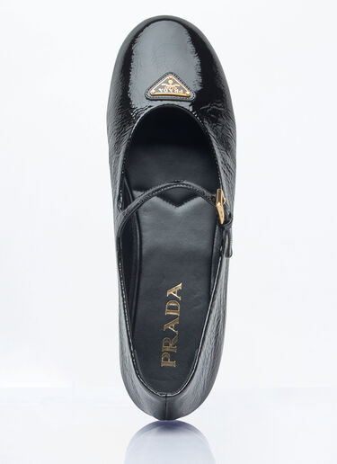 Prada 베르니체 발레리나 플랫 슈즈 블랙 pra0259001