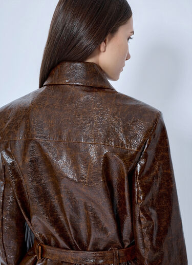 LN-CC® - Sportmax: Structured Coated Jacket - Brown Sportmax Structured Coated Jacket Brown spx0265017