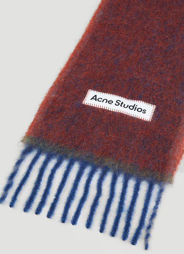 Acne Studios Logo Patch Wool Scarf Red acn0254047