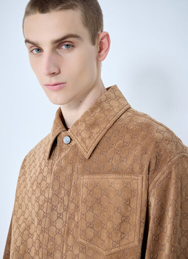 Gucci Embossed GG Suede Jacket Beige guc0159040