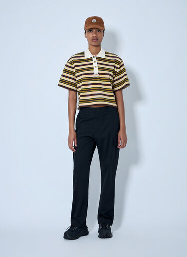 LN-CC® - Moncler: Striped Polo Shirt - Brown Moncler Striped Polo Shirt Brown mon0265095