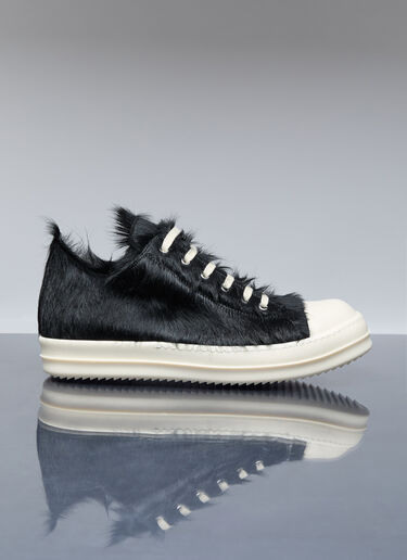 Rick Owens 毛皮低帮运动鞋 黑色 ric0156013