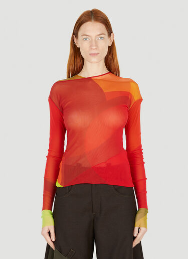 Paula Canovas del Vas Reversible Graphic Mesh Top Multicolour pcd0250007