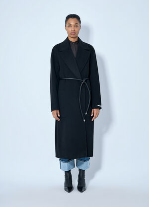 Sportmax Belted Wool Overcoat Black spx0265026