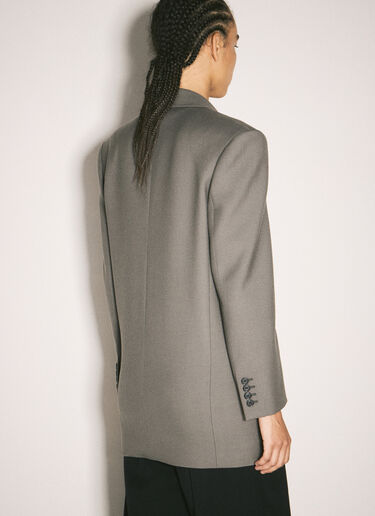 Saint Laurent Wool Gabardine Blazer Grey sla0257001