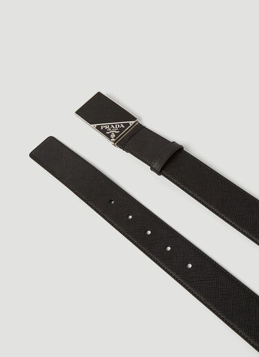 Prada Logo Leather Belt Black pra0145055