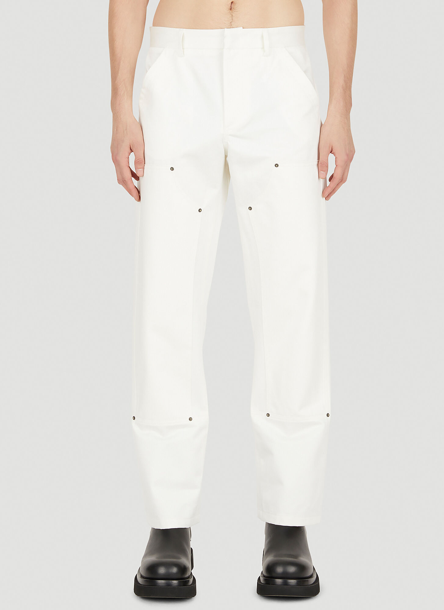 424 Straight Cotton Canvas Pants In White