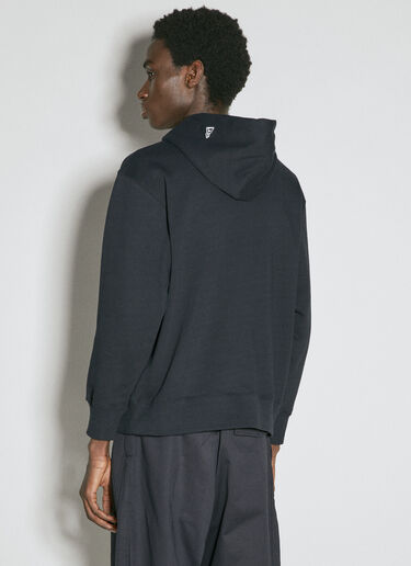 Yohji Yamamoto x NE 로고 프린트 후드티셔츠  블랙 yoy0154011