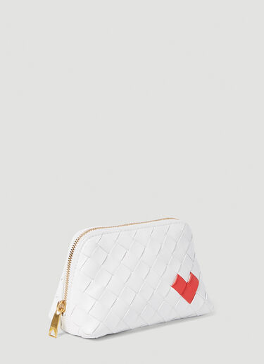 Bottega Veneta イントレチャート ビューティーポーチ ホワイト bov0255088